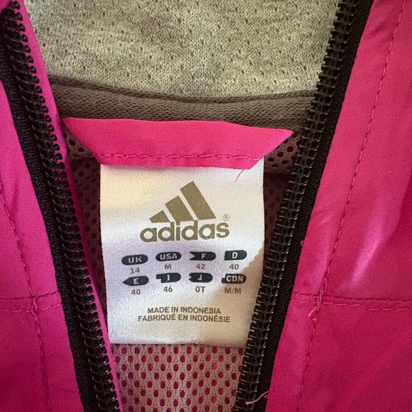 Adidas Fuchsia Windbreaker Jacket. Size Medium. - Picture 2 of 7